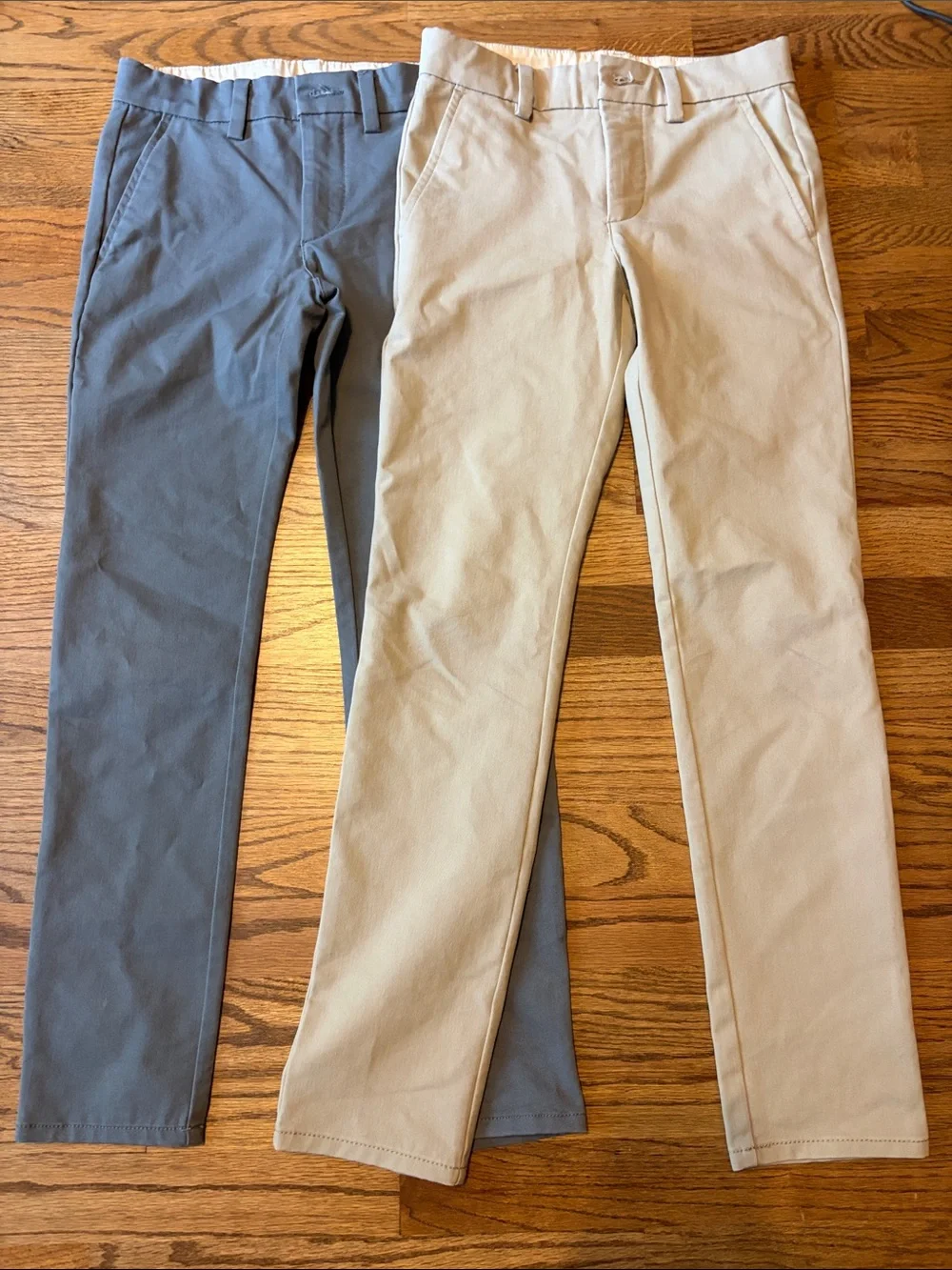 2 Slim Straight Chinos - Light Tan & dark gray size 12 slim